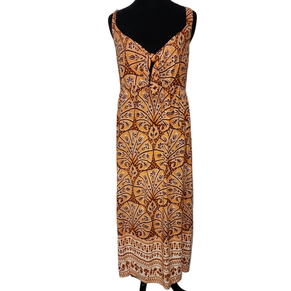 Linen blend bohemian midi dress - Picture 6 of 10